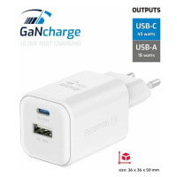 SWISSTEN SIEŤOVÝ ADAPTÉR GaN 1x USB-C 45W PD + 1x USB-A 18W QC BIELÝ