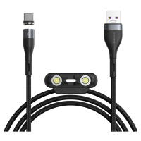 Kábel Baseus z USB na Lightning - USB-C - microUSB 5A 3v1 magnetický 1,0 m čierny