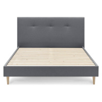 Tmavosivá čalúnená dvojlôžková posteľ s roštom 160x200 cm Tory - Bobochic Paris