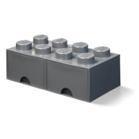 LEGO® úložný box 8 - so zásuvkou tmavo šedá 250 x 500 x 180 mm