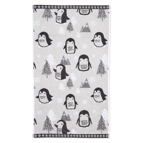Svetlosivý bavlnený uterák 50x85 cm Cosy Penguin – Catherine Lansfield