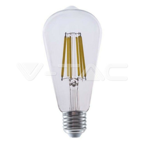 LED žiarovka - 4W vlákno E27 ST64 priehľadný kryt 3000K VT-2364 (V-TAC)