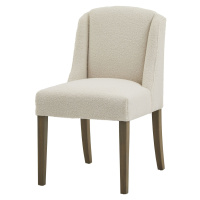 Estila Luxusná moderná jedálenská stolička Lucia s poťahom z buklé látky v bielej farbe a s drev