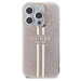 Guess 4G Gold Stripe Kryt pre iPhone 15 Pro Max, Ružový