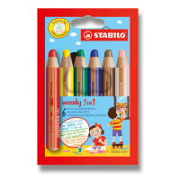 Farbičky Stabilo Woody 3 in 1 - 6 barev