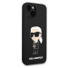 Karl Lagerfeld Liquid Silicone Ikonik NFT Zadný Kryt pre iPhone 15 Black