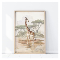 Safari plagát s motívom žirafy
