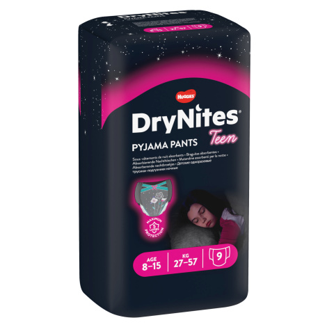 HUGGIES® Dry Nites large pre dievčatá plienkové nohavičky 27-57 kg, 9 ks