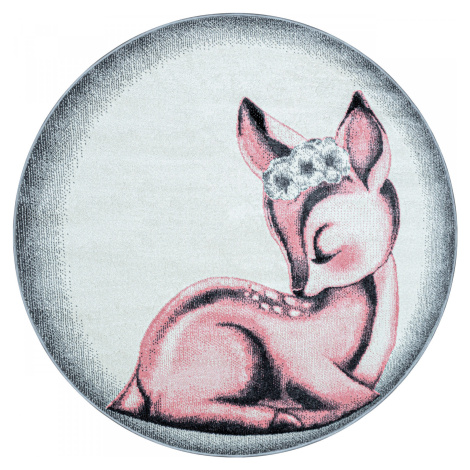 Detský kusový koberec Bambi 850 pink kruh Rozmery koberca: 120x120 kruh Ayyildiz