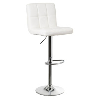 Biele barové stoličky s nastaviteľnou výškou z imitácie kože v súprave 2 ks (výška sedadla 93 cm