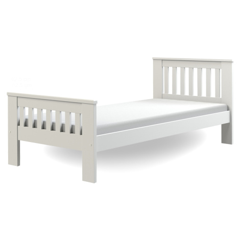 DL Jednolôžková posteľ 90x200 s roštom Laura - biela