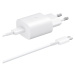 EP-TA800EWE + EP-DA705BWE Samsung 25W Cestovná nabíjačka + USB-C/USB-C Dátový Kábel White (OOB B