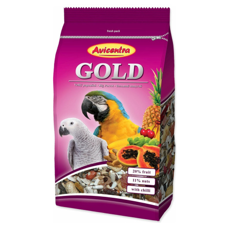 Krmivo Avicentra Gold veľký papagáj 850g