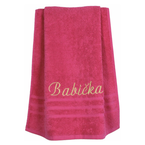 Darčekový uterák, Babička, ružový, 50 x 95 cm FORBYT