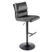 Estila Dizajnová industriálna barová otočná stolička Zoe so zamatovým poťahom v sivej farbe 100-