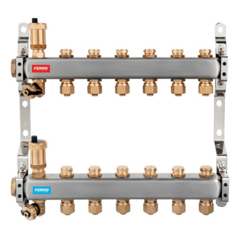 NOVASERVIS - Rozdeľovač nerez s regulačnými mechanickými ventilmi 4okruhy SN-RO04S