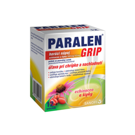 Paralen Grip horúci nápoj Echinacea a šípky 500 mg/10 mg  12 sáčkov