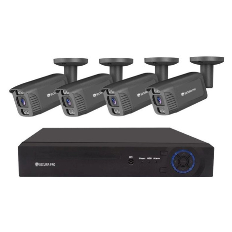 kamerový set Securia Pro NVR4CHV8S-B SONY smart, IP, 4 kamery, 8 Mpx, čierny