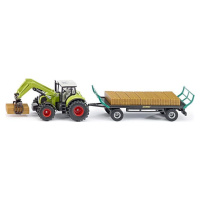 Siku Farmer Traktor s balíkovacím nástavcom a vlekom 1:50