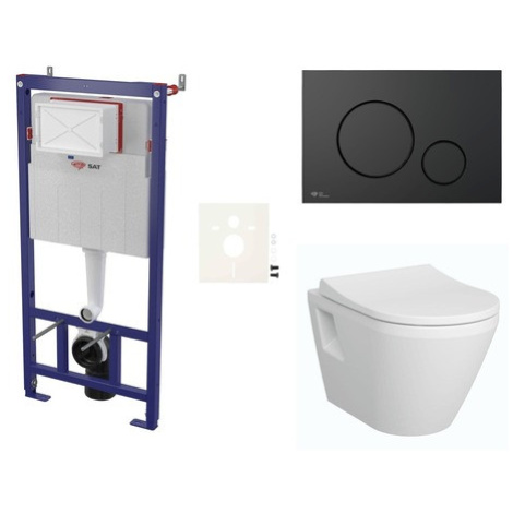 Cenovo zvýhodnený závesný WC set SAT do ľahkých stien / predstenová montáž + WC VitrA Integra SI