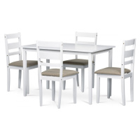 AUTRONIC AUT-6070 WT Jedálenský set 1+4, stôl 120x75x75 cm, MDF, dyha, masívne nohy, biely mat, 