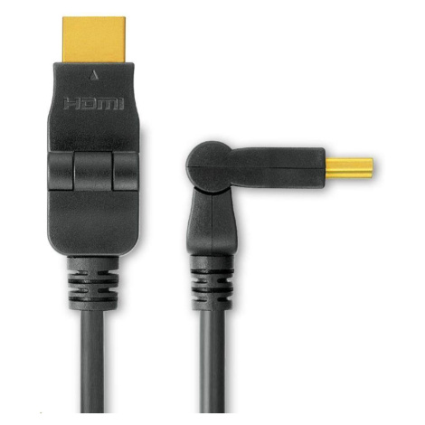 Kábel PREMIUMCORD HDMI A - HDMI A M/M 2 m, otočné pozlátené konektory