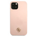 Silikónové puzdro Guess na Apple iPhone 13 GUHCP13MS4LP 4G Silicone Metal Logo ružové