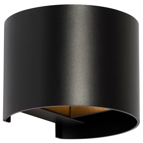 Moderné nástenné svietidlo čierne okrúhle - Edwin QAZQA