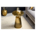 Estila Art deco okrúhly príručný stolík Nalia zlatej farby s konštrukciou z kovu 40cm
