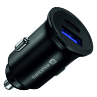 Autonabíjačka SWISSTEN USB QC 3.0 + kábel USB-C (PD iPhone) 36W čierna