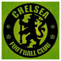 Drevené logo na stenu - Chelsea FC, Čierna