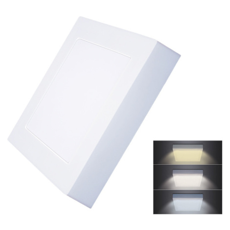 Solight LED mini panel CCT, prisazený, 12W, 900lm, 3000K, 4000K, 6000K, štvorcový