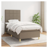 vidaXL Posteľný rám boxspring s matracom sivohnedý 90x190 cm látka