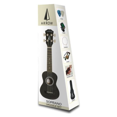 Arrow PB10 BK Sopránové ukulele - čierna sada Arrow Storage Products