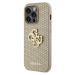 Guess PU Perforated 4G Glitter Metal Logo Zadný Kryt pre iPhone 15 Pro Max Gold