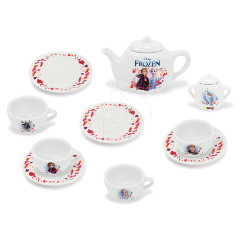 Porcelánová čajová súprava Ľadové Kráľovstvo Frozen Disney Smoby s čajníkom šálkami a tanierikmi