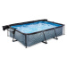 Bazén so strieškou a filtráciou Stone pool Exit Toys oceľová konštrukcia 300*200*65 cm šedý od 6