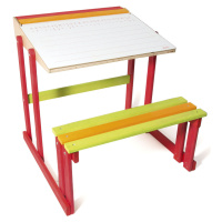 Jeujura Školská lavica s obojstrannou tabuľou, farebná