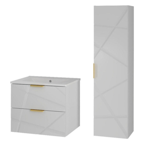 Petits-meubles KÚPEĽŇOVÝ NÁBYTOK 60cm Aurora 2-dielna súprava Biela