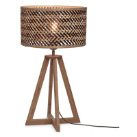 Stolová lampa s bambusovým tienidlom v čierno-prírodnej farbe (výška 53 cm) Java – Good&Mojo