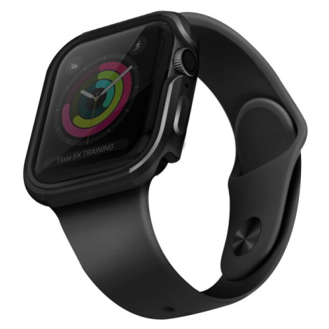 UNIQ Valencia kovové púzdro Apple Watch Serie 4/5/6/SE (40mm) tmavo šedé