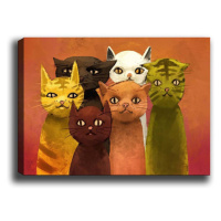 Obraz na plátne Cat family 50x70 cm