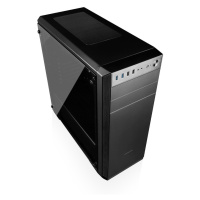 Modecom PC skriňa OBERON PRE GLASS BLACK MIDI, 2x USB 3.0, 2x USB 2.0, audio HD, čierna, sklenen