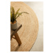 Obojstranný jutový okrúhly koberec v prírodnej farbe ø 140 cm Braided Gold – Hanse Home