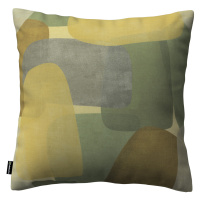 Dekoria Karin - jednoduchá obliečka, geometrické vzory v zeleno - hnedých farbách, 60 x 60 cm, V