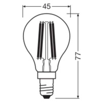 OSRAM LED žiarovka kvapka E14 1,2W vlákno 2700K 255lm