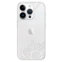 Odolné silikónové puzdro iSaprio - White Lace 02 - iPhone 15 Pro