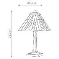 Stolná lampa Alderley, 20 cm x 20 cm, Tiffany štýl, bronz