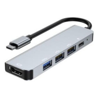 PremiumCord USB-C na HDMI + USB3.0 + 2x USB2.0 + PD(power delivery) adaptér