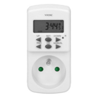 Zásuvka s elektronickým časovačom Mini 230V, 50Hz, max. 1800W, biela, Virone, časovač, 10 progra